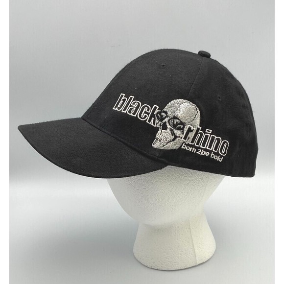Black Rhino Born 2Be Bold Skull Embroidered Stretch Black Hat - Picture 1 of 7